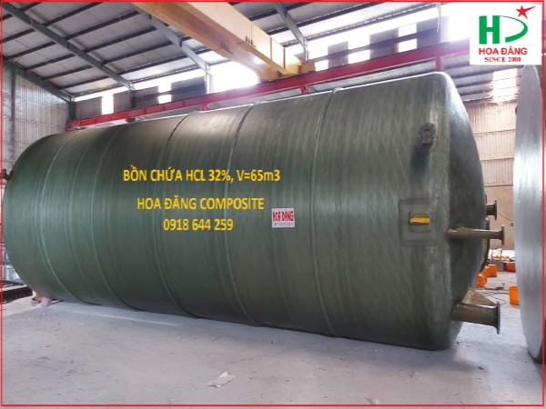 Bồn composite 65m3 chứa axit